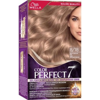 Стойкая крем-краска для волос Wella Color Perfect 8/18 Светящийся светло-перламутровый блонд (4064666598390) - Pampik