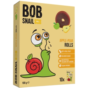 Фруктовые яблочно-грушевые конфеты Bob Snail, 100 г (10 шт. х 10 г) - Pampik