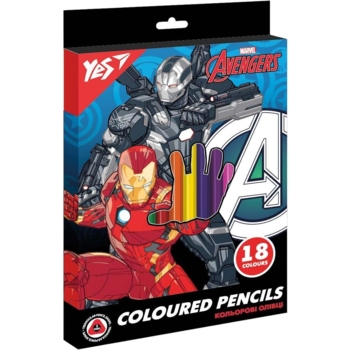 Карандаши цветные Yes Marvel Avengers, 18 цветов (290686) - Pampik