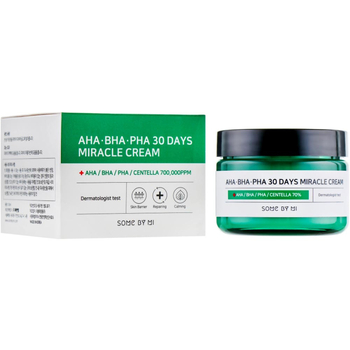 Крем для обличчя Some By Mi AHA-BHA-PHA 30 Days Miracle Cream відновлювальний з комплексом кислот 60 мл - Pampik - 2