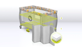 Манеж-ліжечко Lionelo Stefi Plus Pink Yellow (LO-STEFI PLUS PINK YELLOW) - Pampik - 5