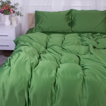 Пододеяльник на молнии MirSon Salad 23-0010, искусственный шелк, 110х140 см, зеленый - Pampik - 4