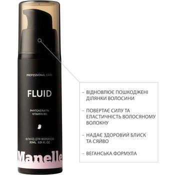 Флюїд для волосся Manelle Professional care Phytokeratin vitamin B5 30 мл - Pampik - 2