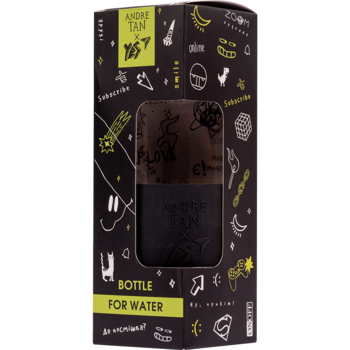 Бутылка для воды Yes by Andre Tan Dark, 500 мл, белая с черным (707373) - Pampik - 3