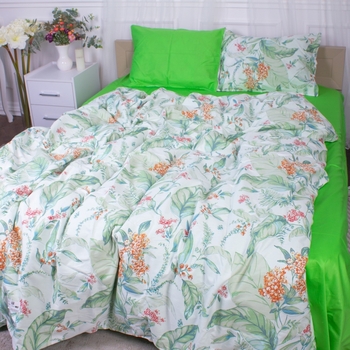 Пододеяльник на молнии MirSon Natural flowers 22-1355, сатин, 110х140 см, разноцветный - Pampik