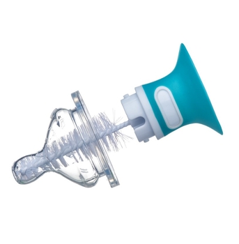 Щіточка 2 в 1 Bebe Confort Wide Neck Bottle Brush та Teat Brush, для миття пляшечки та соски, блакитна (3102201830) - Pampik - 3