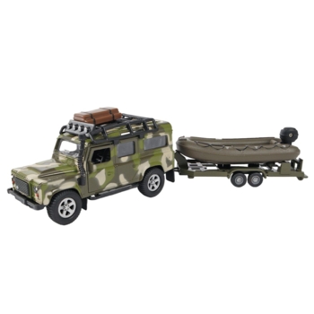 Игровой набор TechnoDrive Land Rover Defender Military с лодкой (520191.270) - Pampik