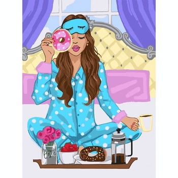 Картина за номерами Santi Ранок з пончиками, 30х40 см (954478) - Pampik