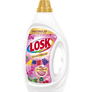 Гель для стирки Losk Колор Ароматерапия Эфирные масла и аромат Малазийского цветка, 1.35 л - Pampik