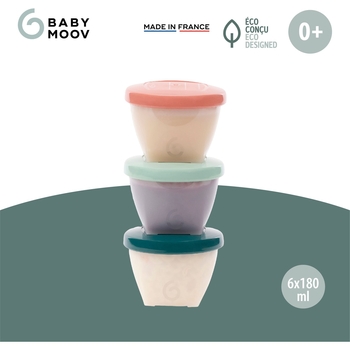Набор контейнеров Babymoov Biosourced, 180 мл, 6 шт., разноцветные (A004317) - Pampik - 2