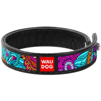 Браслет Waudog Design Літо, шкіра, 18-20х1,5 см, чорний - Pampik