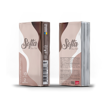 Салфетки бумажные Softa, 1 блок х 10 упаковок - Pampik - 4
