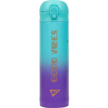 Термос Yes Glamour, 420 мл, фиолетовый с бирюзовым (707945) - Pampik
