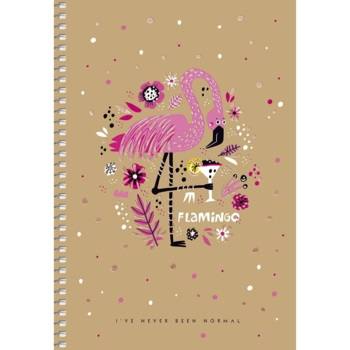 Тетрадь для записей Student Розовый фламинго А5, в клеточку, спираль, 96 листов (A5-SC-096-6101K) - Pampik