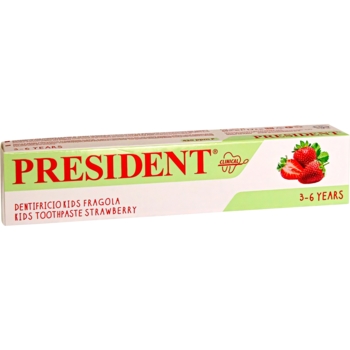 Зубная паста President Kids Toothpaste Strawberry, 3-6 лет, 50 мл - Pampik