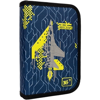 Пенал жесткий Yes HP-03 Aircraft, 13х21х3 см, синий (533317) - Pampik