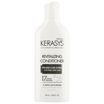 Ревіталізуючий кондиціонер для волосся Kerasys Hair Clinic Protein Care System Rosehip Oil, 180 мл - Pampik