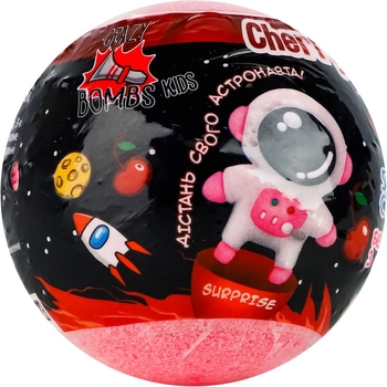 Бомба для ванн AquaShine Space Cosmetic Вишневий шейк з іграшкою, 100 г - Pampik - 2