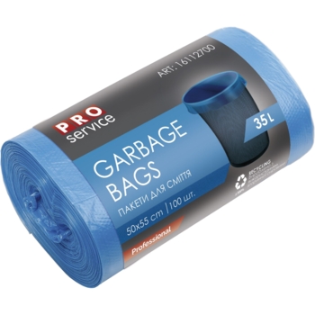 Пакеты для мусора PRO service, 35 л, 100 шт., синий - Pampik