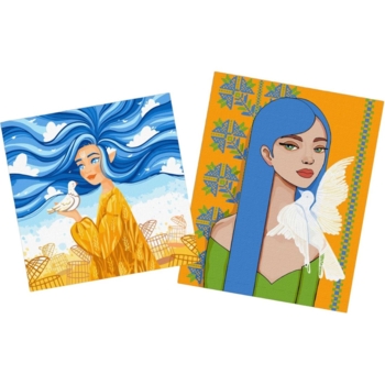 Набір для розпису по номерах Ideyka Вісточка від коханого 40х50 см та Незалежна красуня 40х40 см (СKHO5763) - Pampik