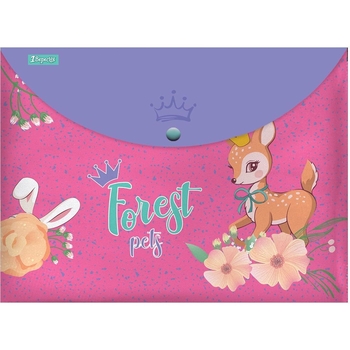 Папка-конверт 1 Вересня Forest Princesses, A4, з кнопкою (491919) - Pampik