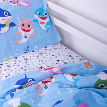 Простыня MirSon Kids Time Бязь, 17-0521, Sharks blue - Pampik - 6