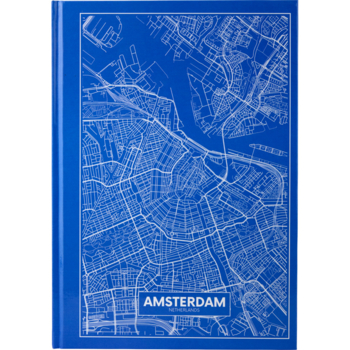 Книга записна Axent Maps Amsterdam, A4, в клітинку, 96 аркушів, блакитний (8422-507-A) - Pampik