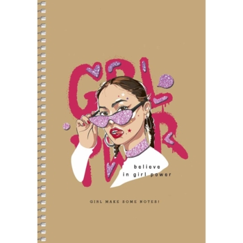 Тетрадь для записей Student Девушка, А5, без линовки, спираль, 96 листов (A5-SC-096-6115) - Pampik