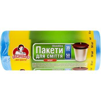 Пакеты для мусора Помічниця крепкие, 35 л, 50 шт. - Pampik
