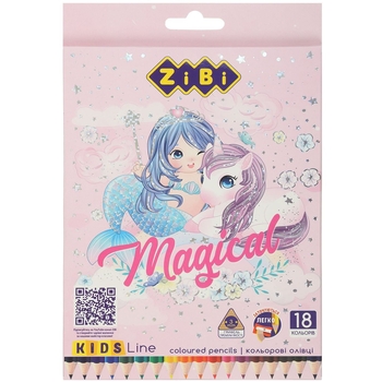 Карандаши цветные ZiBi Kids Line Магия 18 шт. (ZB.2449) - Pampik