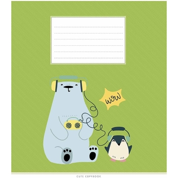 Зошит учнівський Школярик Cute copybook, в косу лінію, 12 аркушів, ВД-лак, 30 шт. (012-3212C) - Pampik - 4