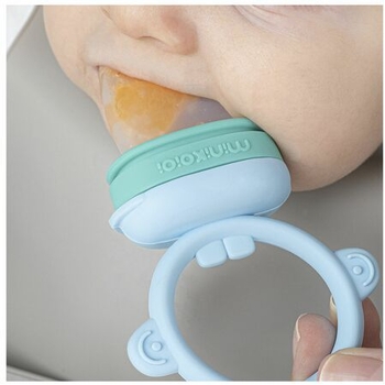 Ніблер MinikOiOi Pulps силіконовий, Aqua Green/Powder Grey (101130004) - Pampik - 2