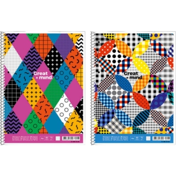 Колледж-блок Student, А4+, в клеточку, спираль, 80 листов, разноцветный (A4-080-6513K) - Pampik - 2