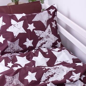 Пододеяльник на молнии MirSon Kids Time 22-1255 Arasari, сатин, 210х143 см, бордовый с серым - Pampik - 3