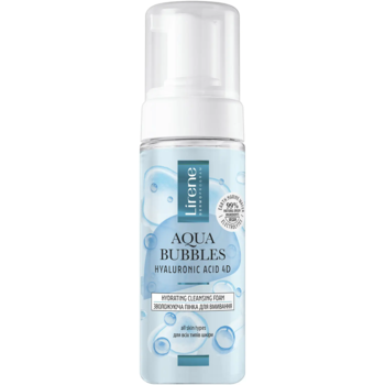 Зволожувальна піна для вмивання Lirene Aqua Bubbles Hyaluronic Acid 4D Hydrating Washing Foam 150 мл - Pampik