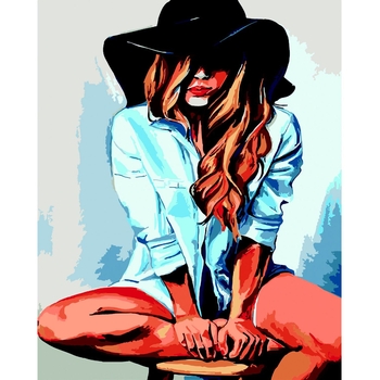 Картина за номерами ZiBi Art Line Чорний капелюх 40х50 см (ZB.64222) - Pampik