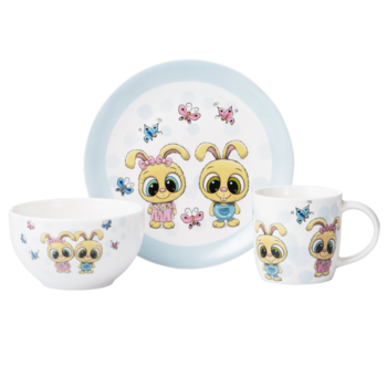 Набор детской посуды Ardesto Bunnies, 3 предмета (AR3456BS) - Pampik