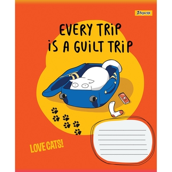 Набор тетрадей общих 1 Вересня Love Cats, A5, в линию, 48 листов, 10 шт. (766027) - Pampik - 4