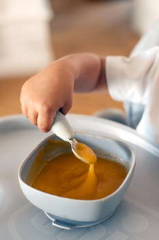 Набір ложка і виделка Beaba 10+, металевий сірий (913581) - Pampik - 9