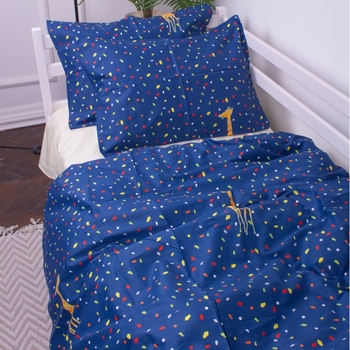 Пододеяльник на молнии MirSon Kids Time 22-1167 Pansy, сатин, 210х143 см, синий - Pampik - 2