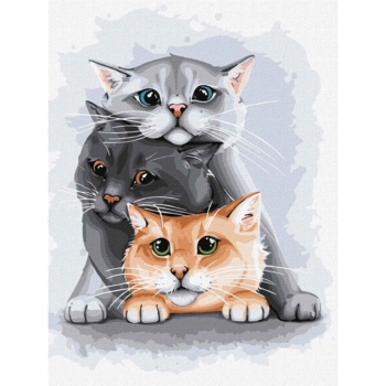 Набір для розпису по номерах Ідейка Маленькі улюбленці, 30х40 см (KHO4258) - Pampik