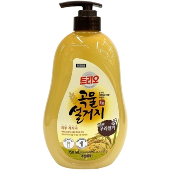 Средство для мытья посуды Trio Rice Bran Рисовые отруби, 750 мл - Pampik