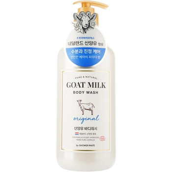 Гель для душу Shower Mate Body Wash Goat Milk Козине молоко, 800 мл - Pampik