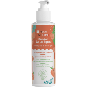 Детский шампунь-гель для душа 2 в 1 HiSkin Kids Персик, 280 мл - Pampik