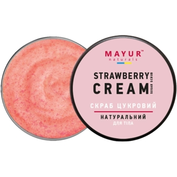 Скраб для тела Mayur Strawberry Cream сахарный натуральный 250 мл - Pampik