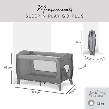 Дитячий манеж Hauck Sleep N Play Go Plus Grey, сірий (60081-8) - Pampik - 3