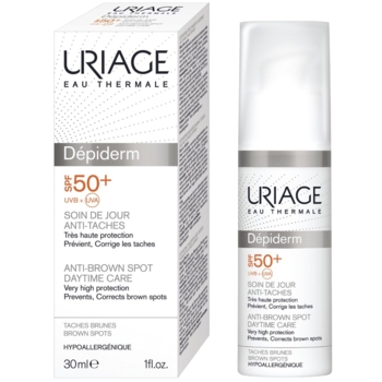 Крем для лица и тела дневной Uriage Depiderm Soin de Jour Anti-Taches SPF 50+, против пигментных пятен, 30 мл - Pampik