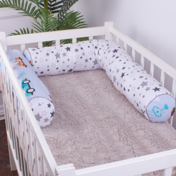 Защитные валики-бортики MirSon Kids Time 18-0008 Bunny Races, белые, 2 шт. - Pampik