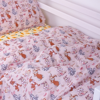 Підковдра на блискавці MirSon Kids Time 17-0530 Bambi, бязь, 210х143 см, рожева - Pampik - 2