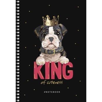 Тетрадь для записей Student А5, в клеточку, спираль, 80 л., Сuteness king (A5-SC-080-6077K) - Pampik